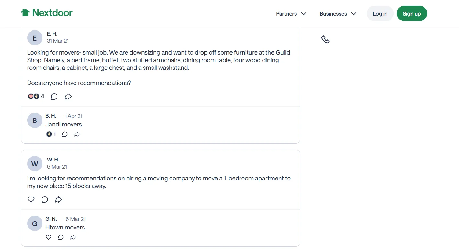 Nextdoor Moving Business Ad