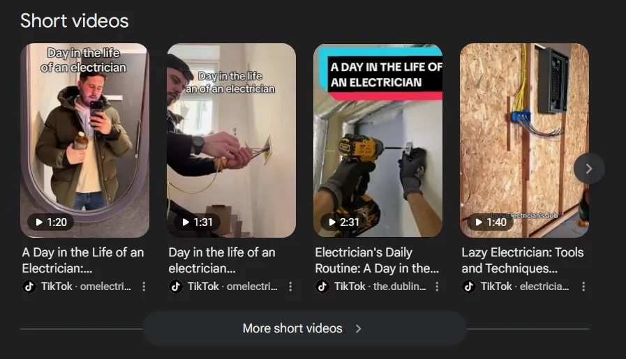 Electrician TikTok Feed