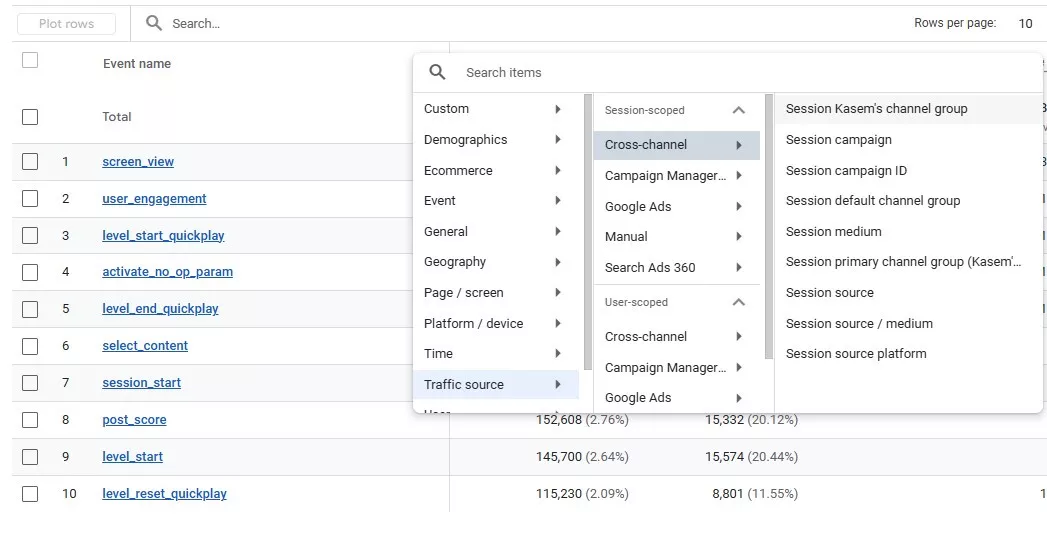 Виберіть у меню, що випадає: «Джерело трафіку» → «Багатоканальна атрибуція» → «Група каналів» за замовчуванням