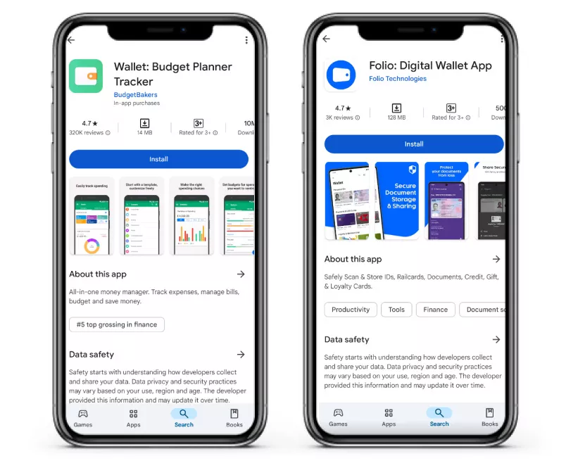 Приклади використання застосунками загальновживаних слів як бренду в Google Play