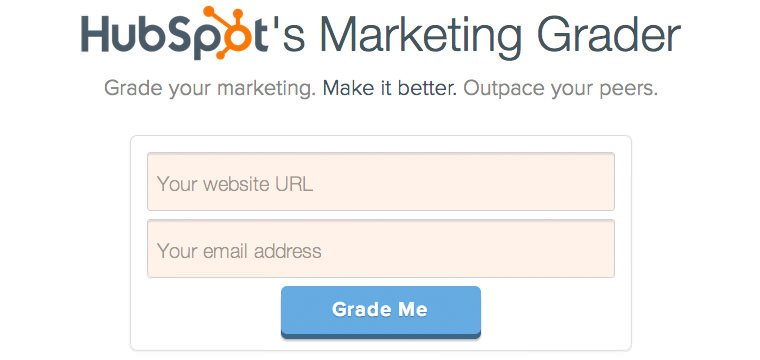 Hubspot's marketing grader