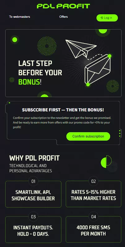 Subscription confirmation for double opt-in