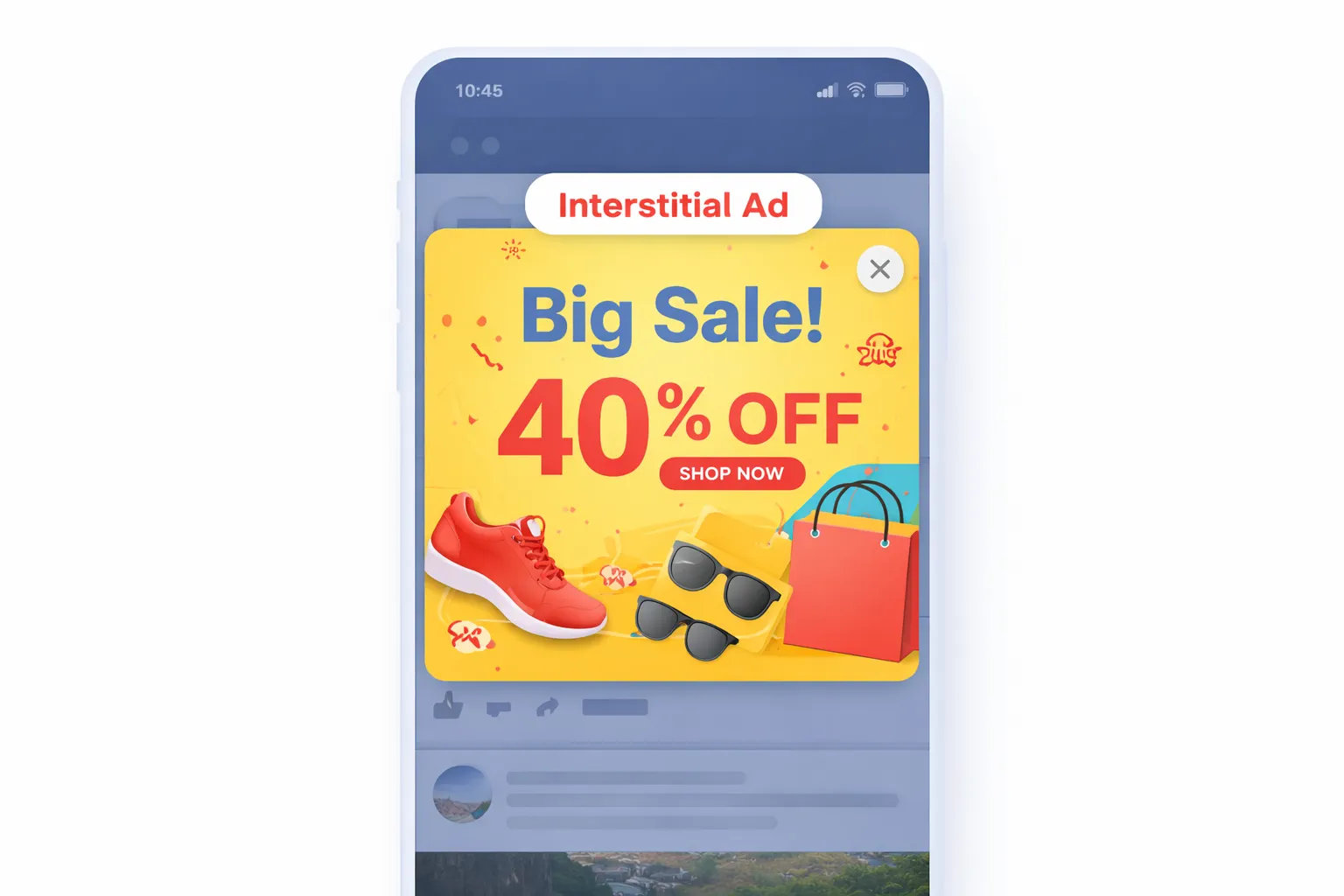 Interstitial ad example