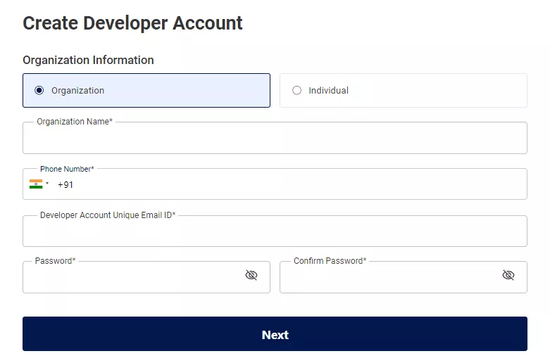 To create an account you need to fill in certain fields_1