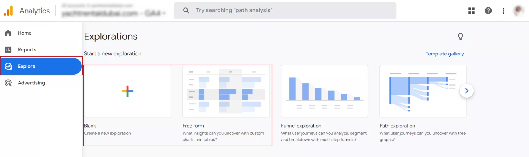 To view the imported data in reports, click Explore and select an empty report or a report in any form.