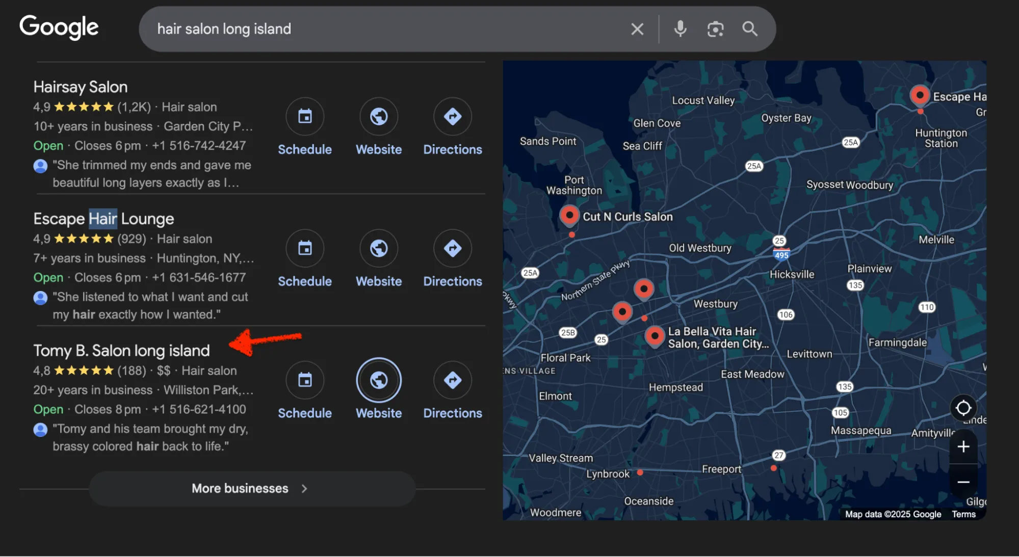 Tommy B. Salon, Long Island &mdash; A Simple SEO Success Story