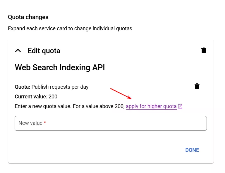 У формі, що з’явиться, перейдіть на опцію «Apply for higher quota».