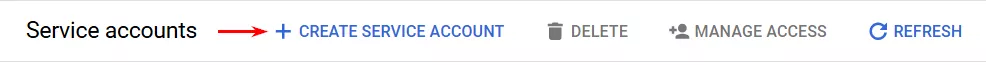 Угорі натисніть кнопку «Create Service Account».