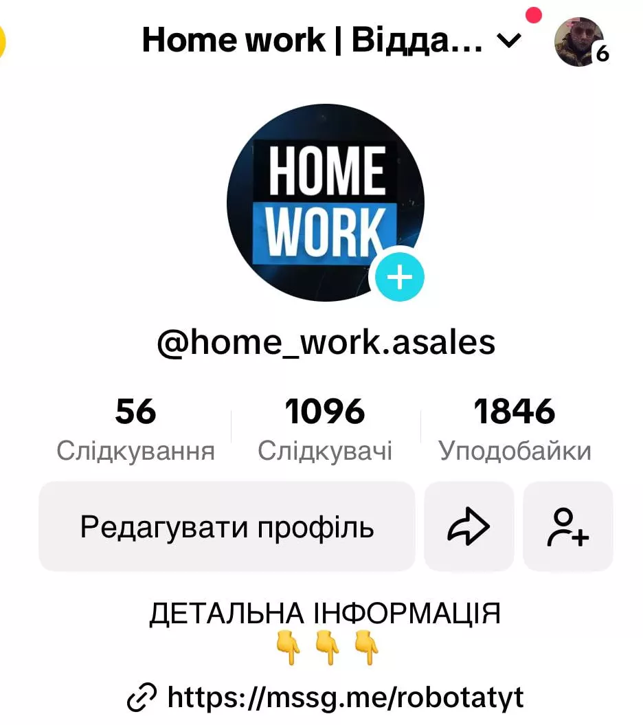 У описі TikTok-профілю вкажіть, де знайти більше інформації