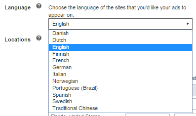 В пункте «Language»