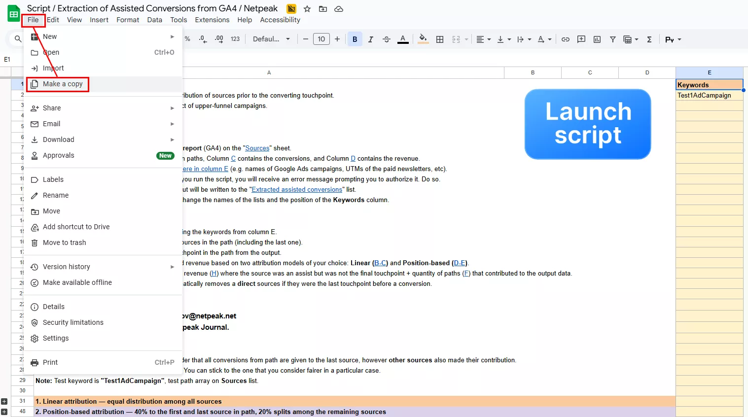 Відкрийте скрипт і скопіюйте його до себе, щоб отримати права на використання.