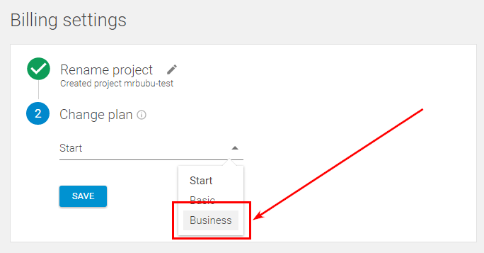Владелец бизнеса должен зайти в проект, выбрать тариф Business