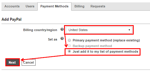 выберите «Add PayPal»