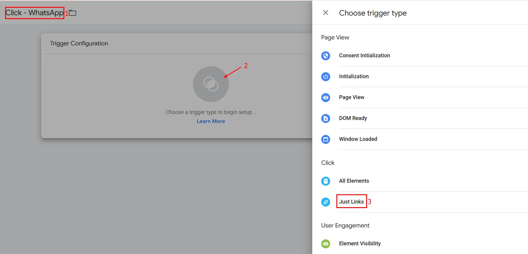 Виберіть Some Link Clicks