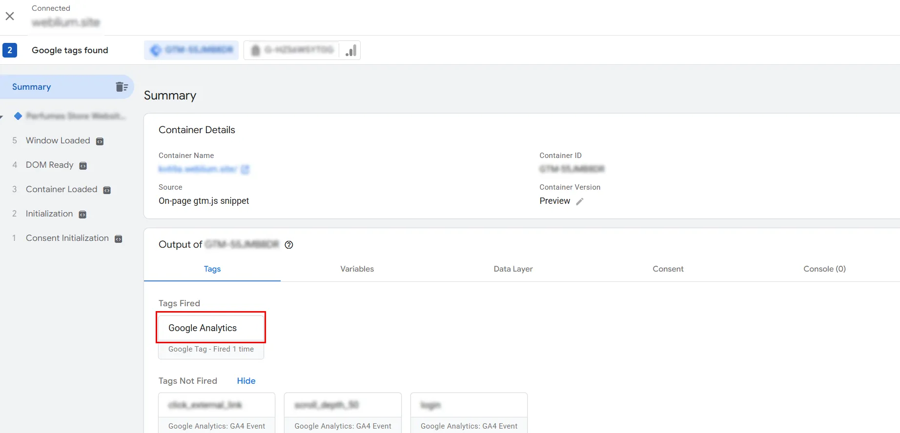 Перевірка у Tag Assistant