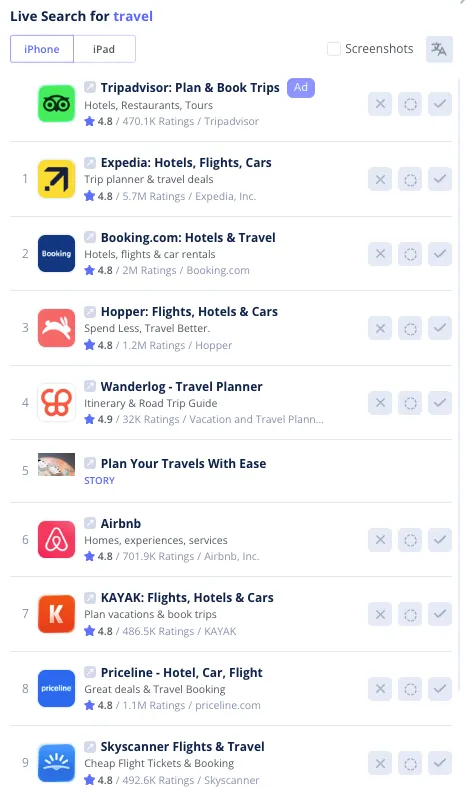 За запитом Travel шукають застосунки, щоби підготуватися до подорожі &mdash; купити квитки, забронювати готель чи апартаменти, орендувати авто.