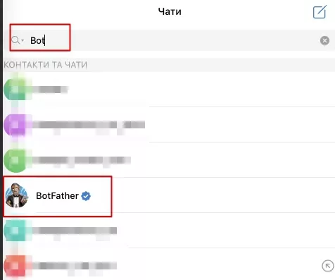 Зверніть увагу, біля імені боту має бути синя галочка.